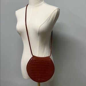 CHARLES & KEITH Semi Circle Croc-Effect Crossbody Bag